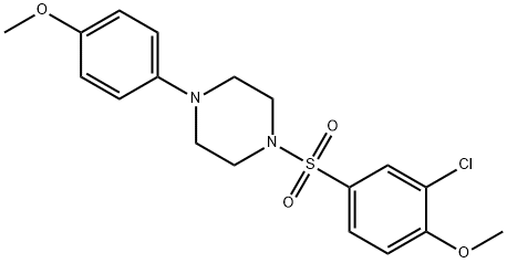 Piperazine, 1-[(3-chloro-4-methoxyphenyl)sulfonyl]-4-(4-methoxyphenyl)- (9CI) 结构式