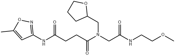 Butanediamide, N-[2-[(2-methoxyethyl)amino]-2-oxoethyl]-N-(5-methyl-3-isoxazolyl)-N-[(tetrahydro-2-furanyl)methyl]- (9CI) 结构式