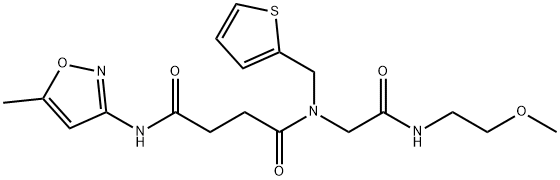 Butanediamide, N-[2-[(2-methoxyethyl)amino]-2-oxoethyl]-N-(5-methyl-3-isoxazolyl)-N-(2-thienylmethyl)- (9CI) 结构式