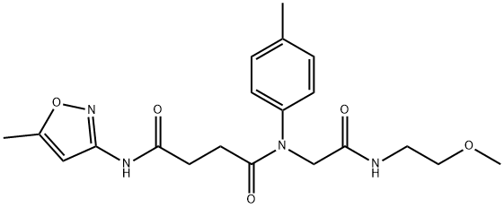 Butanediamide, N-[2-[(2-methoxyethyl)amino]-2-oxoethyl]-N-(5-methyl-3-isoxazolyl)-N-(4-methylphenyl)- (9CI) 结构式