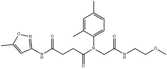 Butanediamide, N-(2,4-dimethylphenyl)-N-[2-[(2-methoxyethyl)amino]-2-oxoethyl]-N-(5-methyl-3-isoxazolyl)- (9CI) 结构式