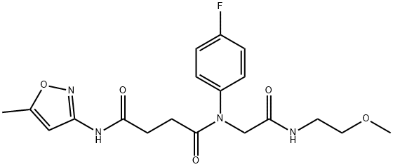 Butanediamide, N-(4-fluorophenyl)-N-[2-[(2-methoxyethyl)amino]-2-oxoethyl]-N-(5-methyl-3-isoxazolyl)- (9CI) 结构式