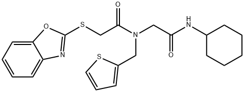 Acetamide, 2-(2-benzoxazolylthio)-N-[2-(cyclohexylamino)-2-oxoethyl]-N-(2-thienylmethyl)- (9CI) 结构式