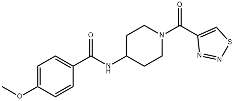 Benzamide, 4-methoxy-N-[1-(1,2,3-thiadiazol-4-ylcarbonyl)-4-piperidinyl]- (9CI) 结构式