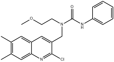 Urea, N-[(2-chloro-6,7-dimethyl-3-quinolinyl)methyl]-N-(2-methoxyethyl)-N-phenyl- (9CI) 结构式