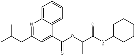 4-Quinolinecarboxylicacid,2-(2-methylpropyl)-,2-(cyclohexylamino)-1-methyl-2-oxoethylester(9CI) 结构式