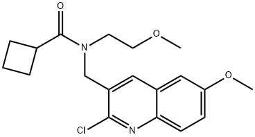 Cyclobutanecarboxamide, N-[(2-chloro-6-methoxy-3-quinolinyl)methyl]-N-(2-methoxyethyl)- (9CI) 结构式