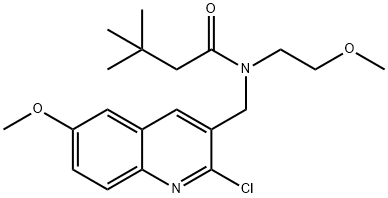 Butanamide, N-[(2-chloro-6-methoxy-3-quinolinyl)methyl]-N-(2-methoxyethyl)-3,3-dimethyl- (9CI) 结构式