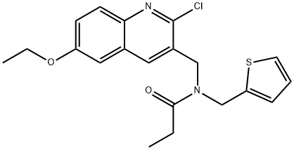 Propanamide, N-[(2-chloro-6-ethoxy-3-quinolinyl)methyl]-N-(2-thienylmethyl)- (9CI) 结构式