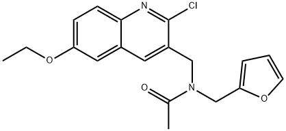 Acetamide, N-[(2-chloro-6-ethoxy-3-quinolinyl)methyl]-N-(2-furanylmethyl)- (9CI) 结构式