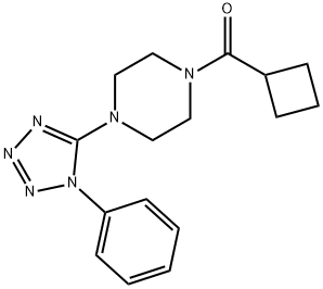 Piperazine, 1-(cyclobutylcarbonyl)-4-(1-phenyl-1H-tetrazol-5-yl)- (9CI) 结构式