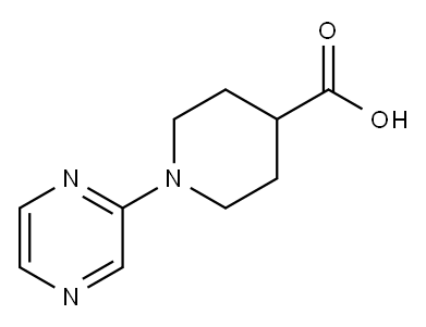 1-(2-吡嗪基)-4-哌啶甲酸 结构式