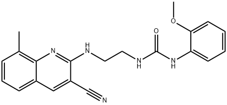 Urea, N-[2-[(3-cyano-8-methyl-2-quinolinyl)amino]ethyl]-N-(2-methoxyphenyl)- (9CI) 结构式