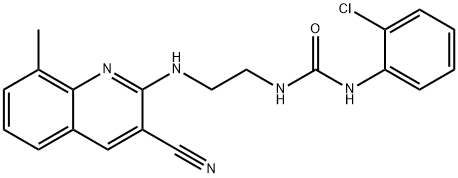 Urea, N-(2-chlorophenyl)-N-[2-[(3-cyano-8-methyl-2-quinolinyl)amino]ethyl]- (9CI) 结构式