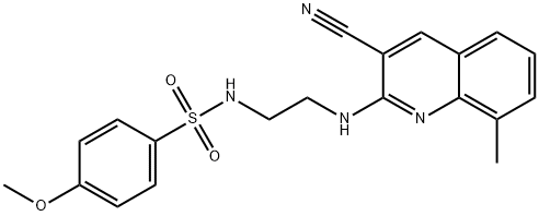 Benzenesulfonamide, N-[2-[(3-cyano-8-methyl-2-quinolinyl)amino]ethyl]-4-methoxy- (9CI) 结构式