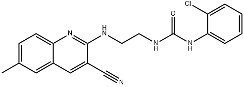 Urea, N-(2-chlorophenyl)-N-[2-[(3-cyano-6-methyl-2-quinolinyl)amino]ethyl]- (9CI) 结构式