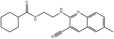 Cyclohexanecarboxamide, N-[2-[(3-cyano-6-methyl-2-quinolinyl)amino]ethyl]- (9CI) 结构式