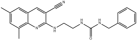 Urea, N-[2-[(3-cyano-6,8-dimethyl-2-quinolinyl)amino]ethyl]-N-(phenylmethyl)- (9CI) 结构式