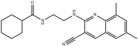 Cyclohexanecarboxamide, N-[2-[(3-cyano-6,8-dimethyl-2-quinolinyl)amino]ethyl]- (9CI) 结构式