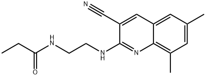 Propanamide, N-[2-[(3-cyano-6,8-dimethyl-2-quinolinyl)amino]ethyl]- (9CI) 结构式