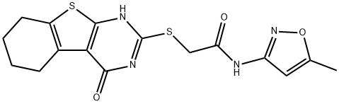 Acetamide, 2-[(1,4,5,6,7,8-hexahydro-4-oxo[1]benzothieno[2,3-d]pyrimidin-2-yl)thio]-N-(5-methyl-3-isoxazolyl)- (9CI) 结构式