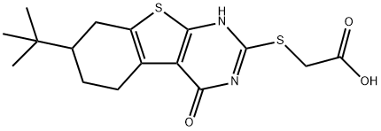 Acetic acid, [[7-(1,1-dimethylethyl)-1,4,5,6,7,8-hexahydro-4-oxo[1]benzothieno[2,3-d]pyrimidin-2-yl]thio]- (9CI) 结构式