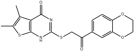 Thieno[2,3-d]pyrimidin-4(1H)-one, 2-[[2-(2,3-dihydro-1,4-benzodioxin-6-yl)-2-oxoethyl]thio]-5,6-dimethyl- (9CI) 结构式