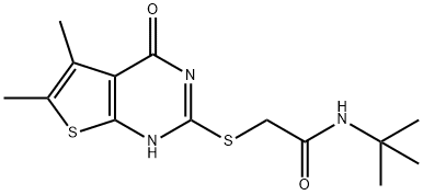 Acetamide, 2-[(1,4-dihydro-5,6-dimethyl-4-oxothieno[2,3-d]pyrimidin-2-yl)thio]-N-(1,1-dimethylethyl)- (9CI) 结构式