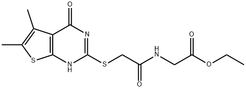 Glycine, N-[[(1,4-dihydro-5,6-dimethyl-4-oxothieno[2,3-d]pyrimidin-2-yl)thio]acetyl]-, ethyl ester (9CI) 结构式