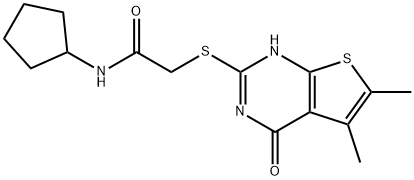 Acetamide, N-cyclopentyl-2-[(1,4-dihydro-5,6-dimethyl-4-oxothieno[2,3-d]pyrimidin-2-yl)thio]- (9CI) 结构式