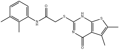 Acetamide, 2-[(1,4-dihydro-5,6-dimethyl-4-oxothieno[2,3-d]pyrimidin-2-yl)thio]-N-(2,3-dimethylphenyl)- (9CI) 结构式