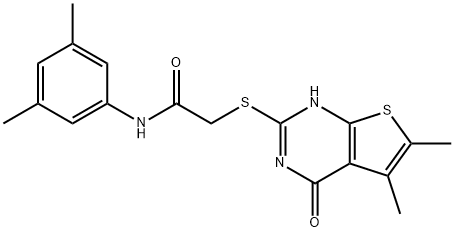 Acetamide, 2-[(1,4-dihydro-5,6-dimethyl-4-oxothieno[2,3-d]pyrimidin-2-yl)thio]-N-(3,5-dimethylphenyl)- (9CI) 结构式