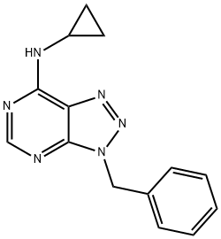3H-1,2,3-Triazolo[4,5-d]pyrimidin-7-amine, N-cyclopropyl-3-(phenylmethyl)- (9CI) 结构式