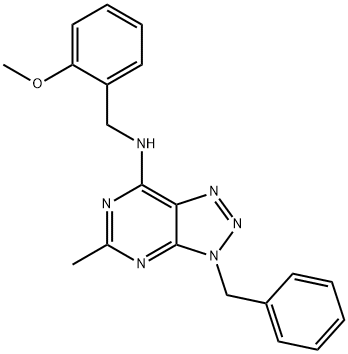 3H-1,2,3-Triazolo[4,5-d]pyrimidin-7-amine, N-[(2-methoxyphenyl)methyl]-5-methyl-3-(phenylmethyl)- (9CI) 结构式