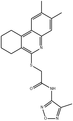 Acetamide, N-(4-methyl-1,2,5-oxadiazol-3-yl)-2-[(7,8,9,10-tetrahydro-2,3-dimethyl-6-phenanthridinyl)thio]- (9CI) 结构式