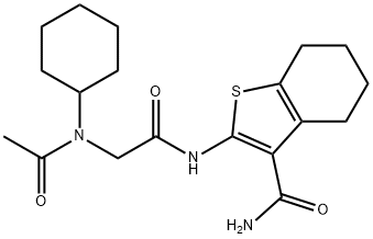 Benzo[b]thiophene-3-carboxamide, 2-[[(acetylcyclohexylamino)acetyl]amino]-4,5,6,7-tetrahydro- (9CI) 结构式