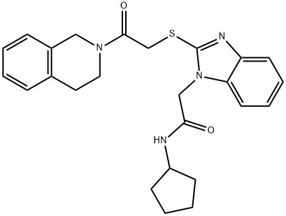 1H-Benzimidazole-1-acetamide,N-cyclopentyl-2-[[2-(3,4-dihydro-2(1H)-isoquinolinyl)-2-oxoethyl]thio]-(9CI) 结构式