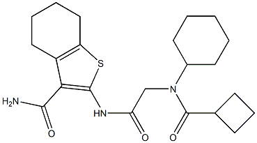 Benzo[b]thiophene-3-carboxamide, 2-[[[(cyclobutylcarbonyl)cyclohexylamino]acetyl]amino]-4,5,6,7-tetrahydro- (9CI) 结构式