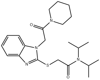 Acetamide, N,N-bis(1-methylethyl)-2-[[1-[2-oxo-2-(1-piperidinyl)ethyl]-1H-benzimidazol-2-yl]thio]- (9CI) 结构式