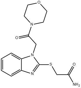 Acetamide, 2-[[1-[2-(4-morpholinyl)-2-oxoethyl]-1H-benzimidazol-2-yl]thio]- (9CI) 结构式