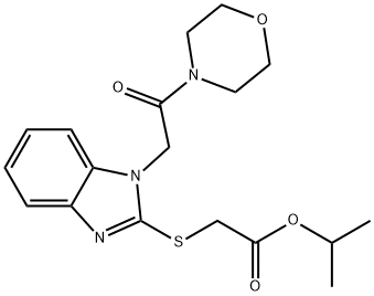 Acetic acid, [[1-[2-(4-morpholinyl)-2-oxoethyl]-1H-benzimidazol-2-yl]thio]-, 1-methylethyl ester (9CI) 结构式