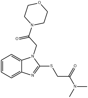 Acetamide, N,N-dimethyl-2-[[1-[2-(4-morpholinyl)-2-oxoethyl]-1H-benzimidazol-2-yl]thio]- (9CI) 结构式