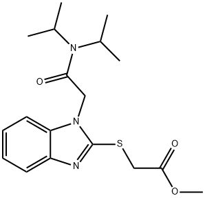 Acetic acid, [[1-[2-[bis(1-methylethyl)amino]-2-oxoethyl]-1H-benzimidazol-2-yl]thio]-, methyl ester (9CI) 结构式