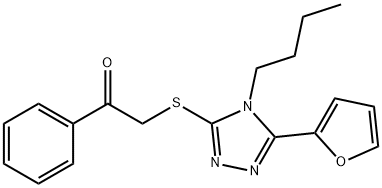Ethanone, 2-[[4-butyl-5-(2-furanyl)-4H-1,2,4-triazol-3-yl]thio]-1-phenyl- (9CI) 结构式