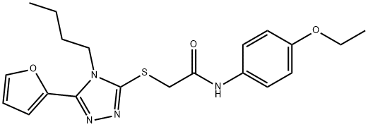 Acetamide, 2-[[4-butyl-5-(2-furanyl)-4H-1,2,4-triazol-3-yl]thio]-N-(4-ethoxyphenyl)- (9CI) 结构式