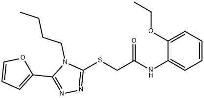Acetamide, 2-[[4-butyl-5-(2-furanyl)-4H-1,2,4-triazol-3-yl]thio]-N-(2-ethoxyphenyl)- (9CI) 结构式