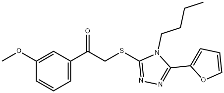 Ethanone, 2-[[4-butyl-5-(2-furanyl)-4H-1,2,4-triazol-3-yl]thio]-1-(3-methoxyphenyl)- (9CI) 结构式