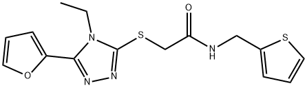 Acetamide, 2-[[4-ethyl-5-(2-furanyl)-4H-1,2,4-triazol-3-yl]thio]-N-(2-thienylmethyl)- (9CI) 结构式