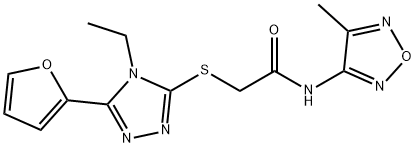 Acetamide, 2-[[4-ethyl-5-(2-furanyl)-4H-1,2,4-triazol-3-yl]thio]-N-(4-methyl-1,2,5-oxadiazol-3-yl)- (9CI) 结构式