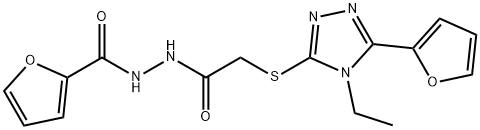 2-Furancarboxylicacid,2-[[[4-ethyl-5-(2-furanyl)-4H-1,2,4-triazol-3-yl]thio]acetyl]hydrazide(9CI) 结构式